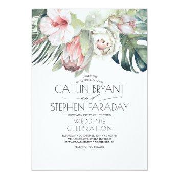 Small Tropical Beach Floral Greenery Foliage Wedding Front View