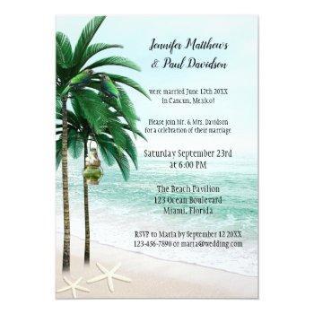 Small Tropical Beach Palm Trees Post Wedding Party Front View