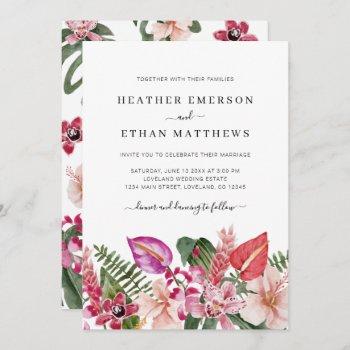 tropical beach wedding invitation