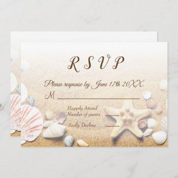 Small Tropical Beach Wedding Starfish Shells Rsvp Front View