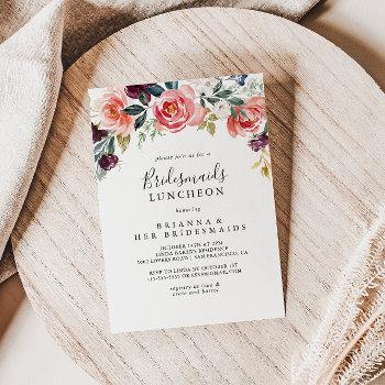tropical colorful bridesmaids luncheon shower invitation