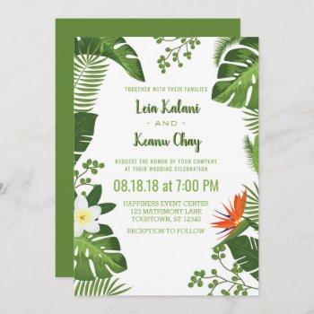 Small Tropical Foliage Botanical Wedding Front View