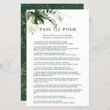 tropical foliage pass the poem bridal shower game