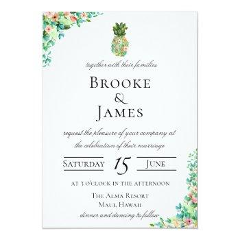 Small Tropical Island Botanical Pineapple Wedding Front View