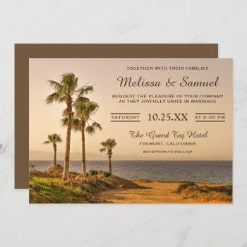Small Tropical Island Palm Trees Wedding Front View