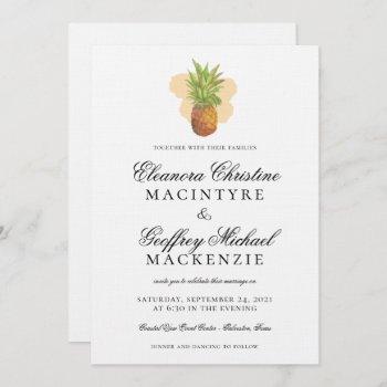 Small Tropical Island Pineapple Watercolor Wedding Front View