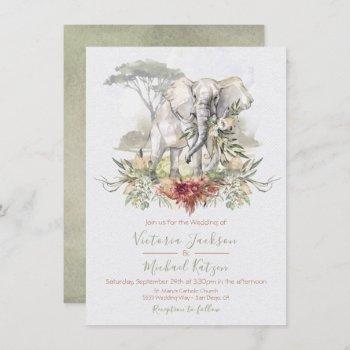 Small Tropical Jungle Elephant Wedding Front View