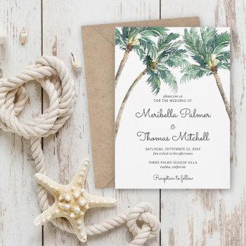 Small Tropical Palms | Watercolor Wedding Front View