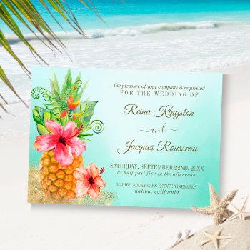 Small Tropical Paradise Pineapple Floral Bouquet Wedding Front View
