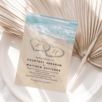 tropical vintage beach destination wedding invitation