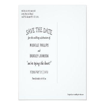 Small Tropical Vintage Beach Lights Save The Date Announcement Post Back View