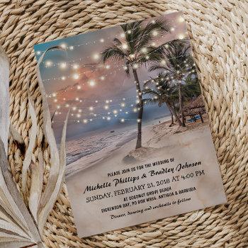 Small Tropical Vintage Beach Lights Wedding Front View