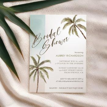 Small Tropical Watercolor Palm Trees Boho Baby Shower Front View