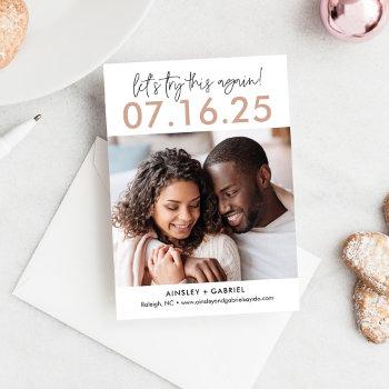 try again editable color save the date card