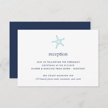 Small Turquoise & Navy Starfish Reception Front View