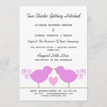 Small Two Chicks Getting Hitched Lesbian Wedding Front View