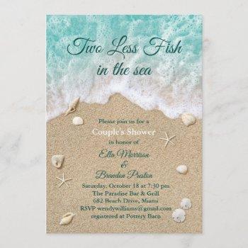 two less fish in the sea couple's shower invitation