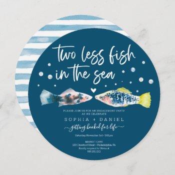 two less fish in the sea engagement party invitation