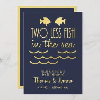 Small Two Less Fish In The Sea Save The Date Front View