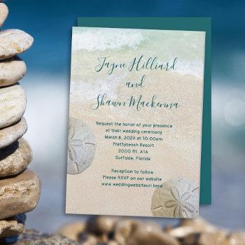 two sand dollars wedding ceremony invitation