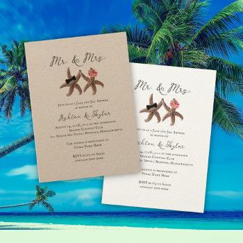 Small Two Starfish Mr. And Mrs. Couples Shower Invitatio Front View