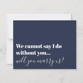 typography officiant proposal marry us invitation