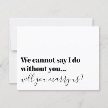 Small Typography Officiant Proposal Marry Us Front View