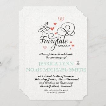 Small Typography Quote Mint And Coral Fairytale Wedding Front View