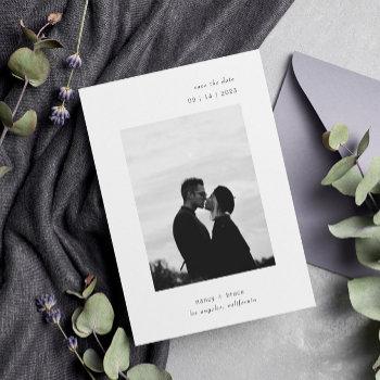 Small Ultra Minimal Modern Typography Photo Wedding Save The Date Front View