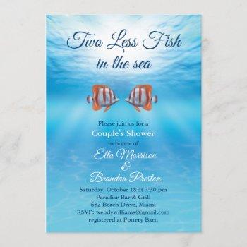underwater two less fish in the sea couple's showe invitation