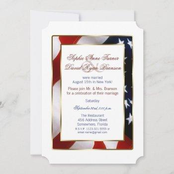 unique patriotic elegant usa flag evening wedding invitation