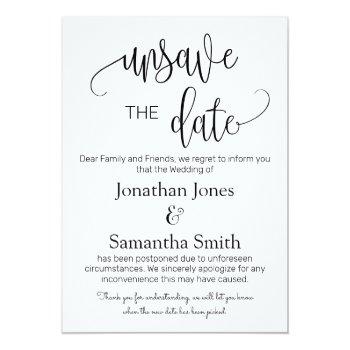 Small Unsave The Dates Wedding Date Change Minimalist In Front View