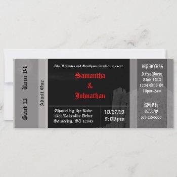 Small Vampire Castle Goth Wedding Ticket Front View
