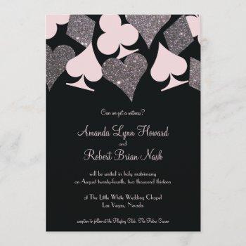 Small Vegas Wedding Black Pink And Silver Faux Glitter Front View