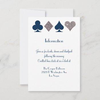 Small Vegas Wedding Navy Blue Silver Extra Info Front View