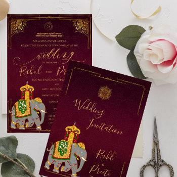 vibrant red gold with lord ganesh indian wedding invitation