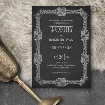 viking leather wedding invitation