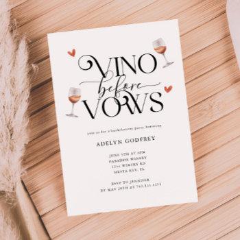 vino before vows winery bachelorette party invitation