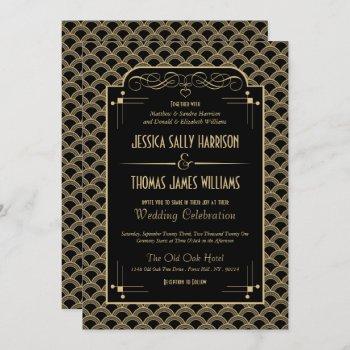 vintage 1920's art deco gatsby wedding collection invitation