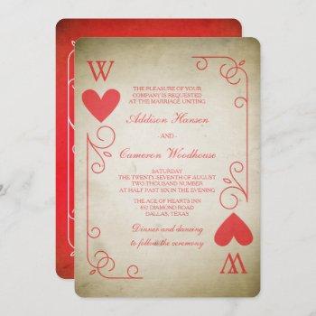 Small Vintage Ace Of Hearts Wedding Front View