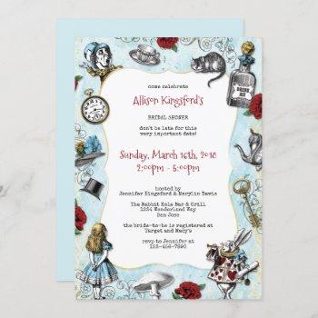 vintage alice in wonderland bridal shower invitation
