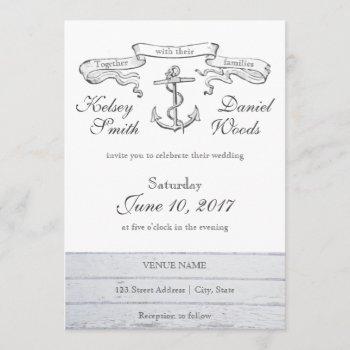 vintage anchor nautical | wedding invitation