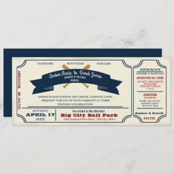 vintage baseball wedding invitation