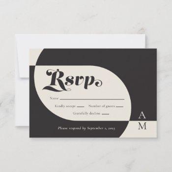 Small Vintage Black And Cream Rsvp Front View