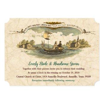 Small Vintage Boat Lovers Wedding Front View