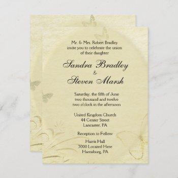 vintage butterfly wedding invitation