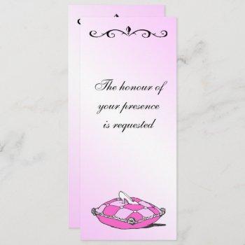 vintage cinderella slipper on pink wedding invite
