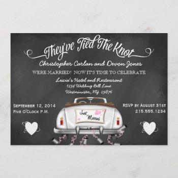 vintage convertible chalkboard post wedding invite