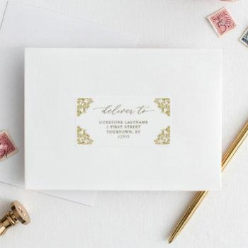 vintage elegant gold wedding guest address labels