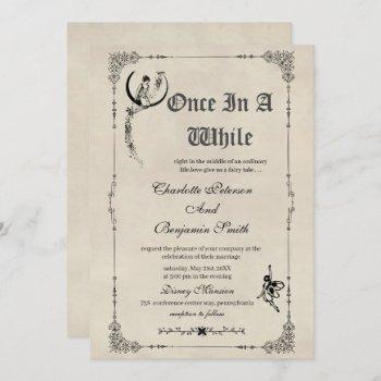 vintage fairy tale storybook wedding  invitation
